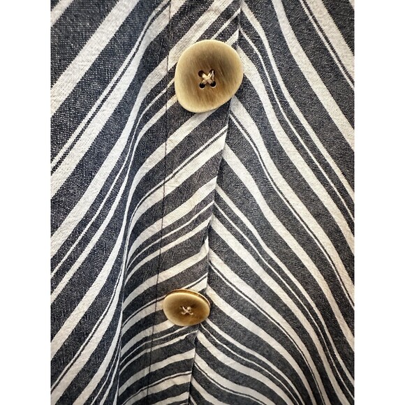 Lavender Sky Linen Blend A Line Skirt Blue Striped Classic Women’s Size Small S - Picture 3 of 10